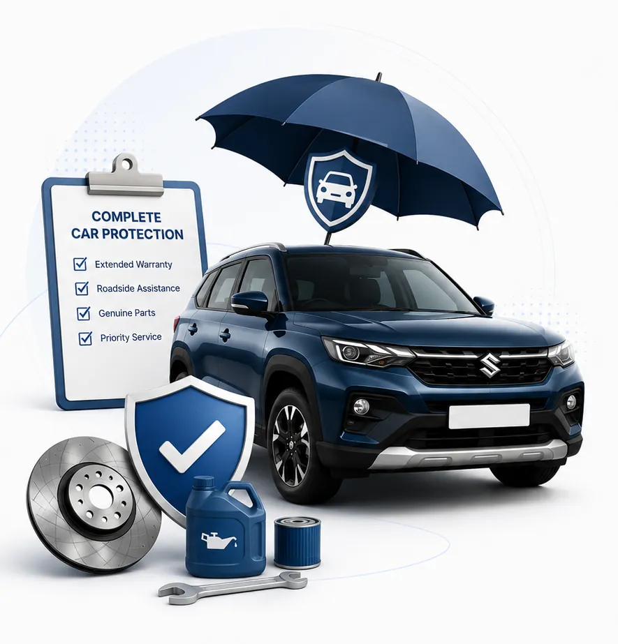 Complete Maruti Suzuki car protection with extended warranty and roadside assistance